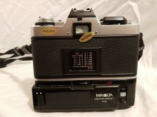 Vintage Minolta XG - M 35mm SLR Film Camera w/35 - 105mm Motor Drive Case 3