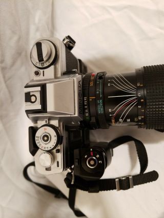 Vintage Minolta XG - M 35mm SLR Film Camera w/35 - 105mm Motor Drive Case 4