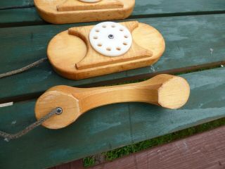 (2) Vintage Community Playthings Rifton NY Wooden Wood Toy phone telephone 4