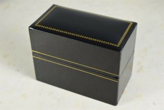 Vtg/estate - Found Old Stock Gold Decorated Black Watch/bracelet/jewelry Box