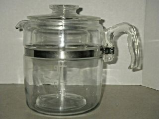 Vintage Pyrex Glass Flameware 6 - 9 Cup 7759 Coffee Percolator Complete