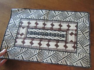 Vintage Tapa Bark Cloth Painting,  Classic Cream & Brown Designs,  12x18 Inches
