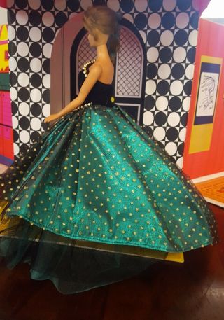 VTG Style Barbie Clone VELVET & TULLE Dress BALL GOWN w/ RHINESTONES & CRINOLINE 2