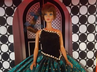 VTG Style Barbie Clone VELVET & TULLE Dress BALL GOWN w/ RHINESTONES & CRINOLINE 5