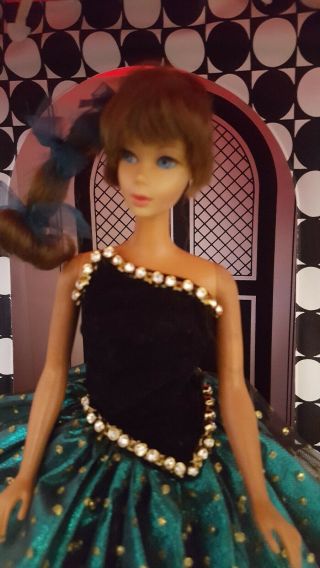 VTG Style Barbie Clone VELVET & TULLE Dress BALL GOWN w/ RHINESTONES & CRINOLINE 6