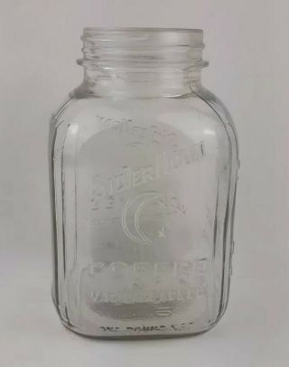 Silvermoon One Pound Coffee Jar Vtg Glass Memphis Usa Decor Jar
