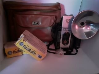 Vintage Argus Seventy Five Box Camera Lumar 75mm Lens With Flash,  Bulbs,  & Case