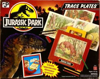 Vintage 1993 Jurassic Park Trace Plates Kit Activity Set