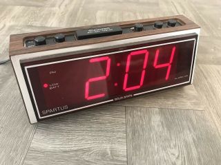 Vintage Spartus Electronic Digital 526n Large Display Alarm Clock
