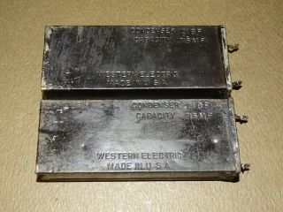 Pair,  Western Electric Type 21bf Condensers, .  75 Mfd,  Black,  Good