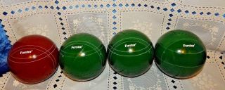 4 Vintage Forster Bocce Balls Lawn Yard Game Usa,  Spares Or Replacements