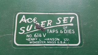 Vintage Ace Set Taps And Dies Set 614 3