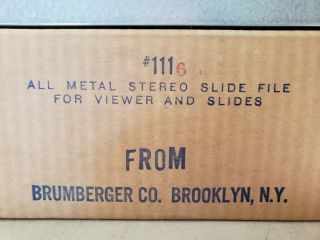 Vintage Brumberger Metal Double Layer Stereo Slide File in 5