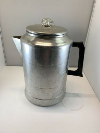 Vintage Comet Aluminum 20 Cup Coffee Pot Percolator Camping Stove Top Bakelite