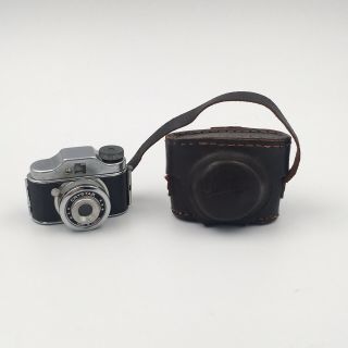 Vintage Crystar Subminiature Mini Spy Camera W/leather Case