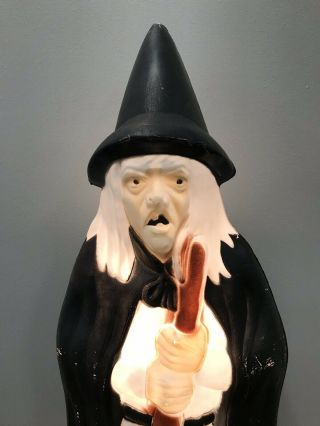 Vintage Empire Halloween Blow Mold Witch,  Broom 38” - Made in USA 2
