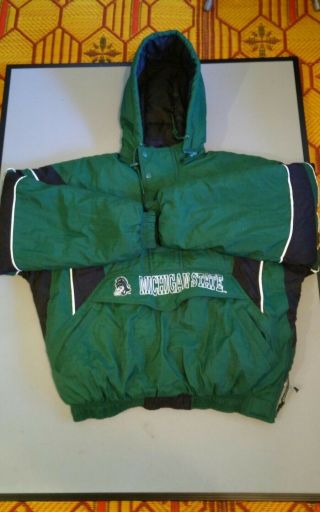 Vintage Michigan State Spartans Jacket Green And Black Size Xl