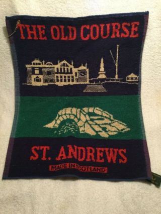 Vtg.  Golf Towel From The Old Course At St.  Andrews Made In Scotland 100 Cotton