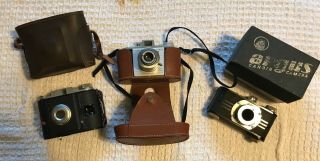 Vintage Kodak And Ansco Cameras With Cases,  Etc