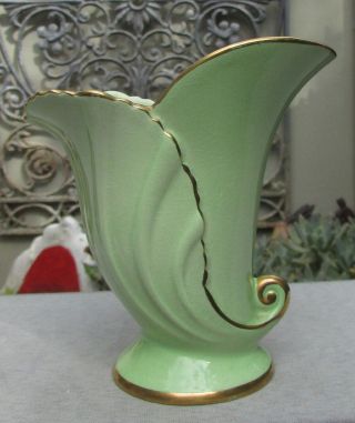 Stunning Vintage Carlton Ware Pale Green Art Deco Vase