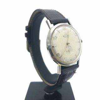 Buler De Luxe Brown Leather Strap Round Face Vintage Mens Wristwatch Th182035