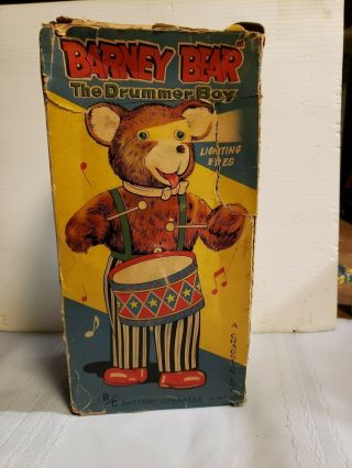Vintage Cragstan Toy Barney Drummer Bear Rc Battery Op Box Parts Repair