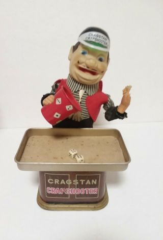 Vintage Cragstan Yonezawa Tin Crapshooter Japan Battery Operated Toy Boxed 2