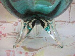 Vintage Murano Empoli Oversized Tripod Ribbed Brandy Snifter Art Glass Vase, 3