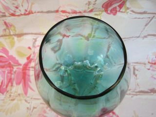 Vintage Murano Empoli Oversized Tripod Ribbed Brandy Snifter Art Glass Vase, 4