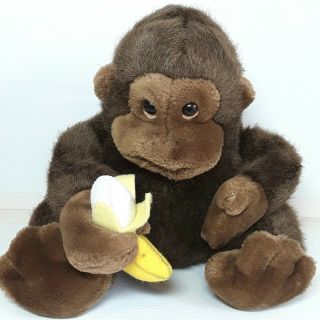 Gorilla Banana Plush Soft Toy Doll Monkey Ape Vintage