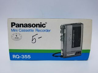 Vintage Panasonic Mini Cassette Recorder Rq - 355 - Made In Japan