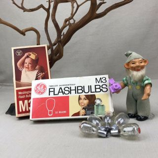 M3 Vintage Flashbulbs 30 Bulbs For Polaroid Flash Units Westinghouse & Ge