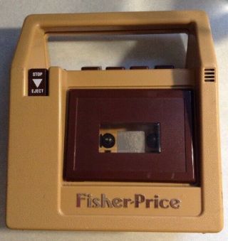 Vintage 1980 Fisher Price Brown Cassette Tape Player/recorder 826 -