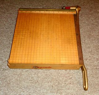Vintage Ingento No.  4 Guillotine Paper Cutter Trimmer 12 " X 12 " Made In U.  S.  A
