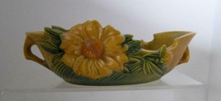Vintage Roseville Peony Mustard Yellow Double Handled Bowl 430 - 10