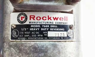 Vtg Rockwell 768R heavy duty reversing 1/2 
