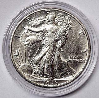 1943 D Ms Liberty Walking Silver Half Dollar Vintage Birthday Gift Idea Aa21