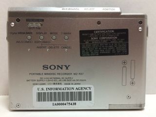 Vintage SONY MD Mini Disc Walkman Player Recorder MZ - R37 Digital Recording 3