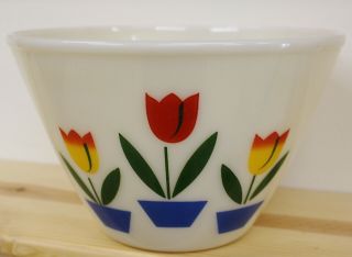 Fire King Tulip Vintage Large Mixing Bowl 9.  5 "