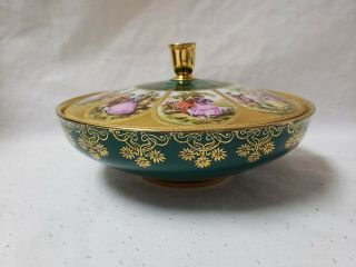 Heinrich & Co Decor JKW Carlsbad Candy Dish Porcelain China Courting Couple Vtg 2