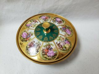 Heinrich & Co Decor JKW Carlsbad Candy Dish Porcelain China Courting Couple Vtg 3