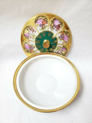 Heinrich & Co Decor JKW Carlsbad Candy Dish Porcelain China Courting Couple Vtg 4