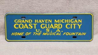 Vintage License Plate Topper Grand Haven Michigan Coast Guard City