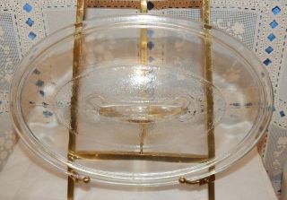 Vtg.  Oval Casserole Lid Only Clear - Handle - Pyrex - Glasbake - Corning - Anchor Hocking