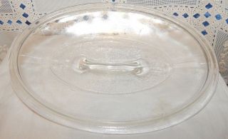 Vtg.  Oval Casserole LID ONLY Clear - handle - Pyrex - Glasbake - Corning - Anchor Hocking 3