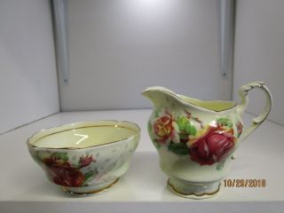 Vintage Paragon by Appointment HM The Queen & HM Queen Mary Sugar Bowl & Creamer 2