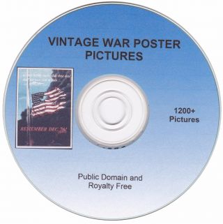 Vintage War Poster Pictures - 1200,  Public Domain And Royalty Images On Cd