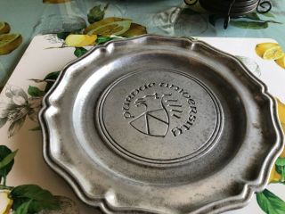 Purdue University Boilermakers Vintage Engraved 10 Inch Pewter Plate Usa Made