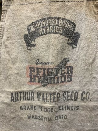 Vintage Pfister Hybrids Seed Sack Handmade Apron Unique Farm Corn Advertising 2