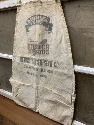 Vintage Pfister Hybrids Seed Sack Handmade Apron Unique Farm Corn Advertising 6